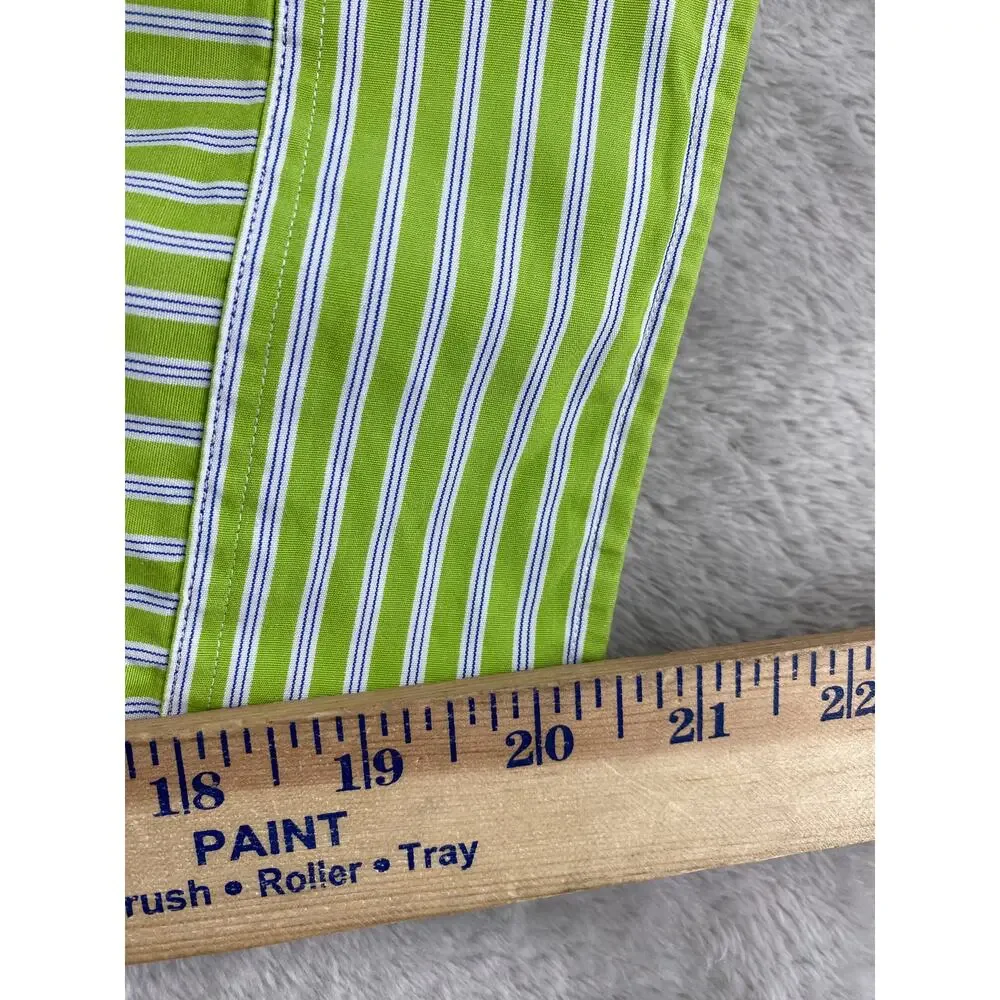 Polo Ralph Lauren Regent Custom Fit Green Blue Stripe Button Down Shirt Men's XL